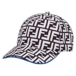 Fendi Monogram FF Print Black and White Cap